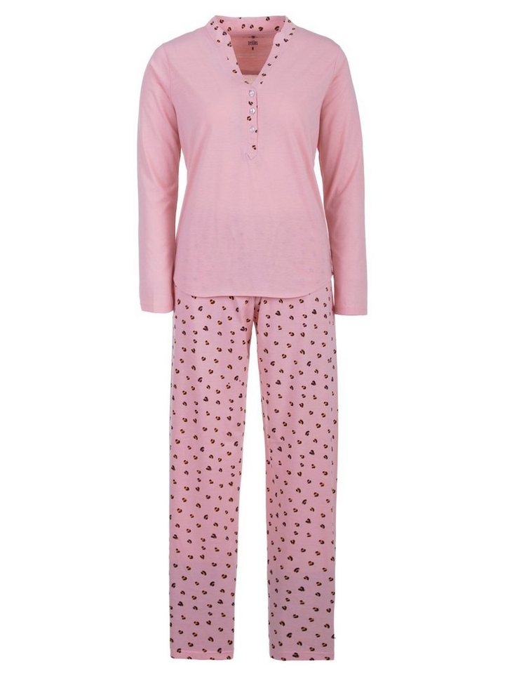 zeitlos Pyjama Leoprint langarm Schlafanzug – Bild 3 von 5