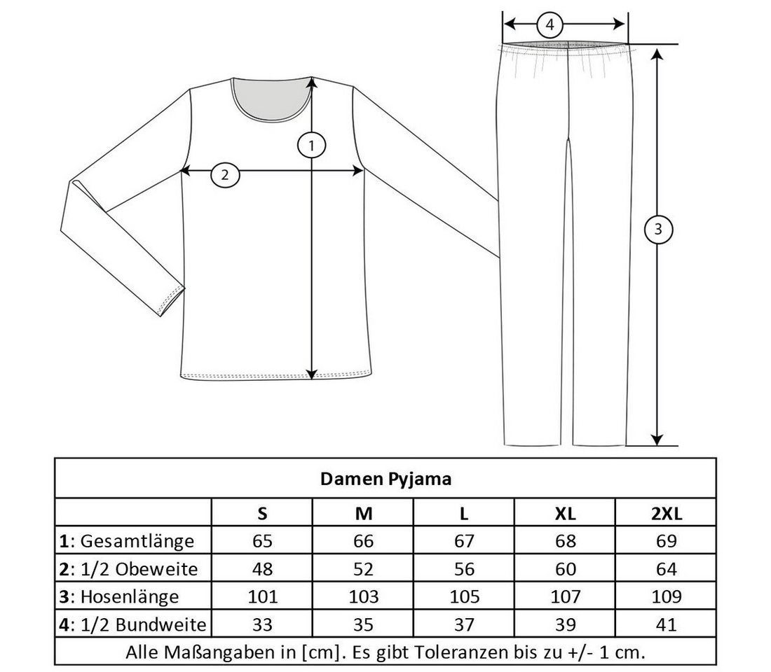 zeitlos Pyjama Set Herz & Spitze – Bild 3 von 3