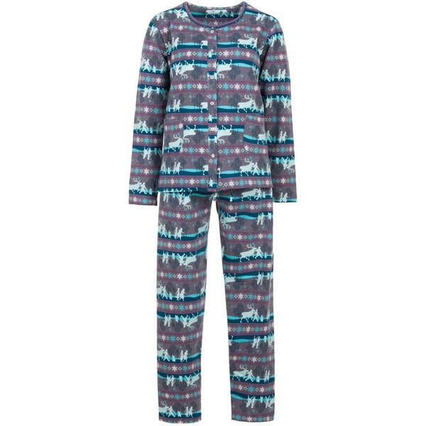 zeitlos Pyjama Wald Thermo-Schlafanzug
