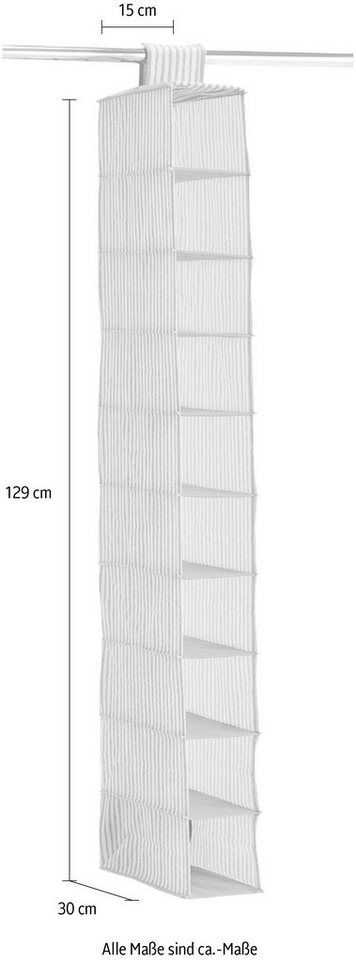Zeller Present Allzweckkorb Stripes, 10 Fächer, Vlies, beige – Bild 3 von 4