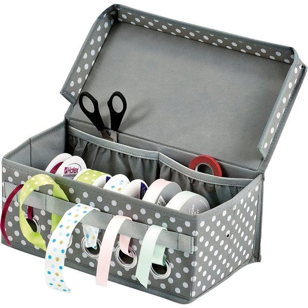 Zeller Present Aufbewahrungsbox, (Geschenkband-Organizer, aus Polyester