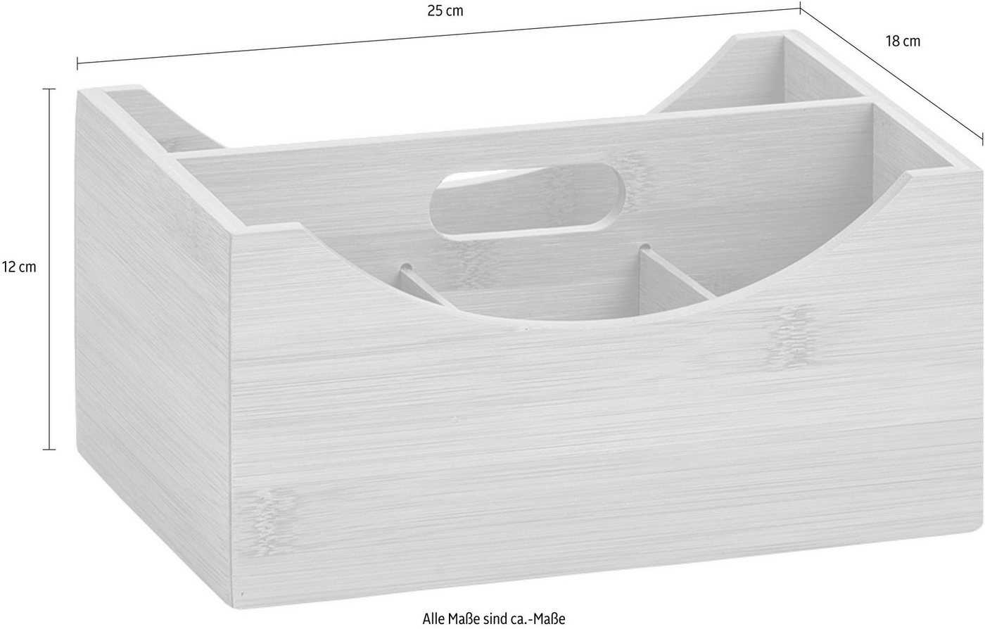 Zeller Present Aufbewahrungsbox, Bambus, praktischer Griff und Einteilung – Bild 4 von 5