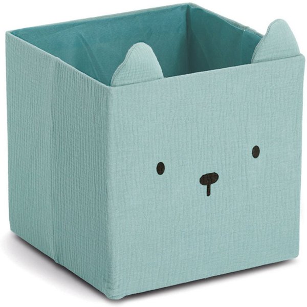Zeller Present Aufbewahrungsbox "Bär", Musselin, Tiermotiv, kinderfreundlich, faltbar