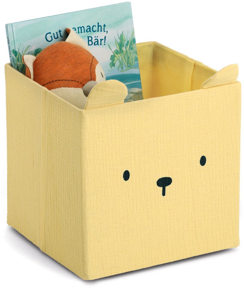 Zeller Present Aufbewahrungsbox "Bär", Musselin, Tiermotiv, kinderfreundlich, faltbar – Bild 2 von 3