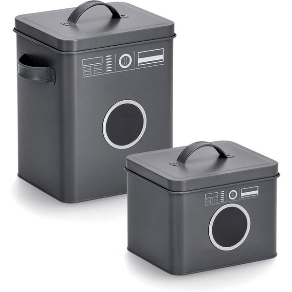 Zeller Present Aufbewahrungsbox Landry (Set, 2 St., 1 Box 18x15,5x17 cm, 1 Box 23,5x15,5x26,5 cm), Waschpulver-Box, Metall