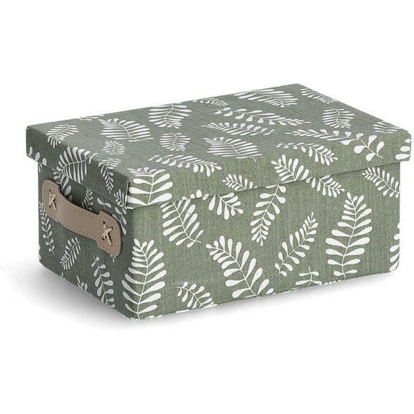 Zeller Present Aufbewahrungsbox Leaves, Baumwolle/Polyester, grün, ca. 28 x 19 x 13 cm