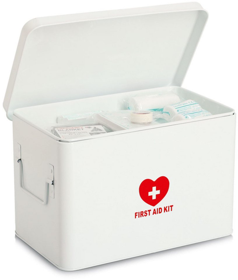 Zeller Present Aufbewahrungsbox Metall, weiß, robust, dekorativ, flexibles Ordungssystem – Bild 3 von 3