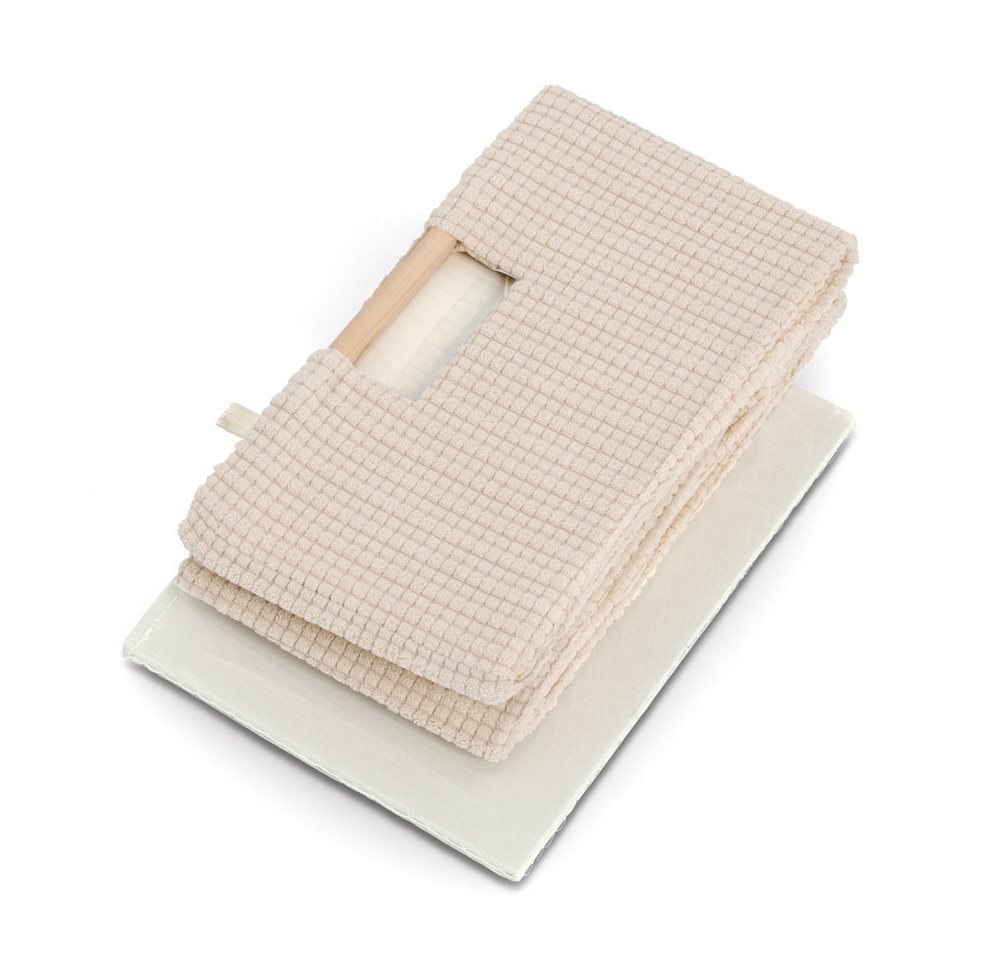 Zeller Present Aufbewahrungskorb, Baumwolle/Polyester/Holz, beige, ca. 34 x 23,5 x 13 cm – Bild 3 von 3