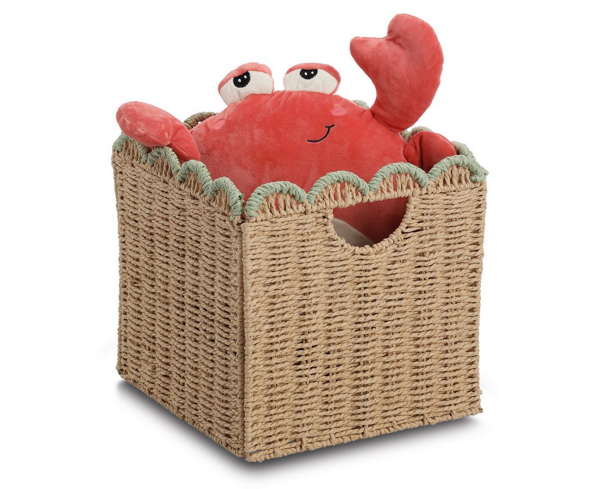 Zeller Present Aufbewahrungskorb, Papiergeflecht, mint, faltbar, ca. 30 x 30 x 30 cm – Bild 2 von 4