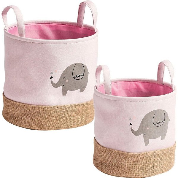 Zeller Present Aufbewahrungskorb Elefant (Set, 2 St), Niedliches Elefanten Tiermotiv