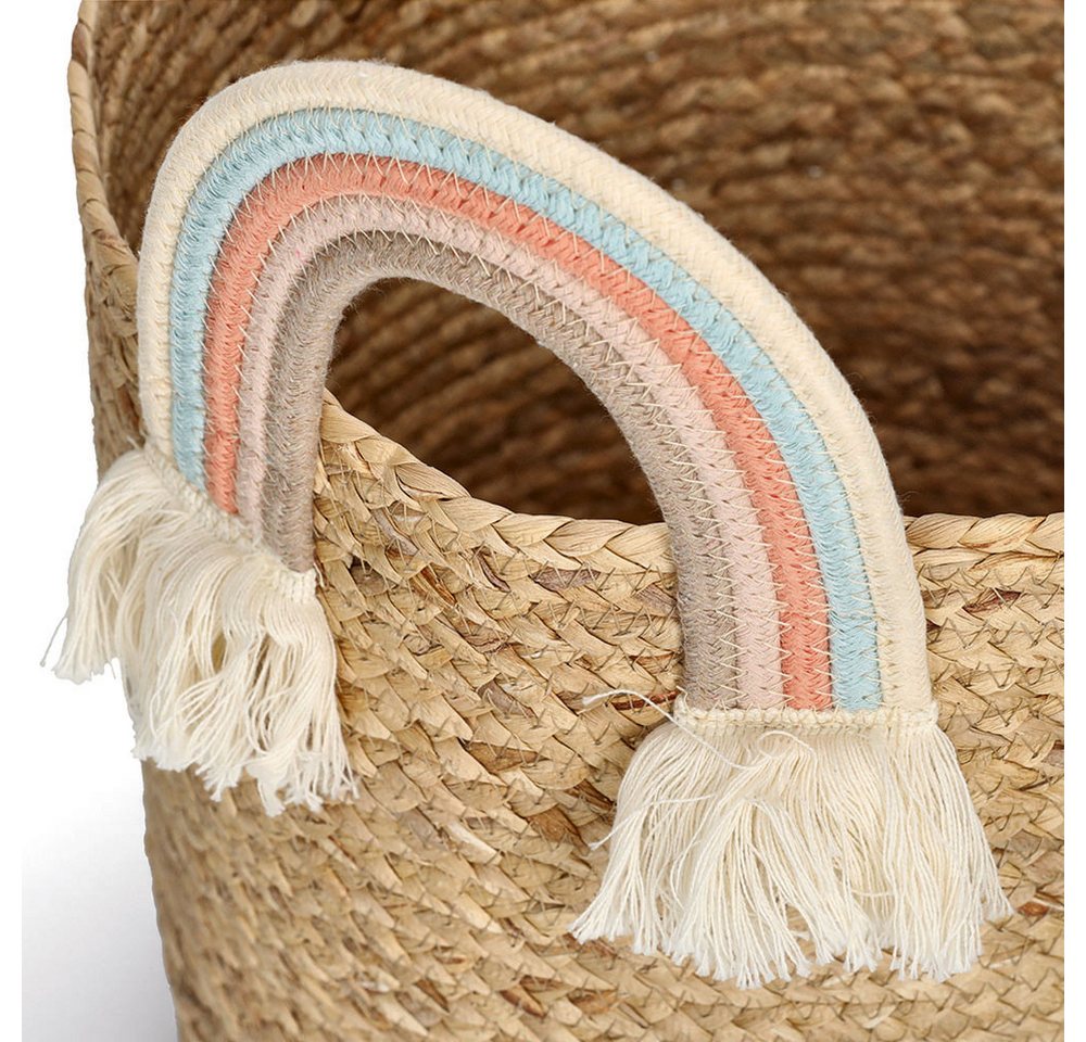 Zeller Present Aufbewahrungskorb 'Rainbow', Seegras/Baumwolle, ca. Ø 35 x 34 cm – Bild 3 von 5