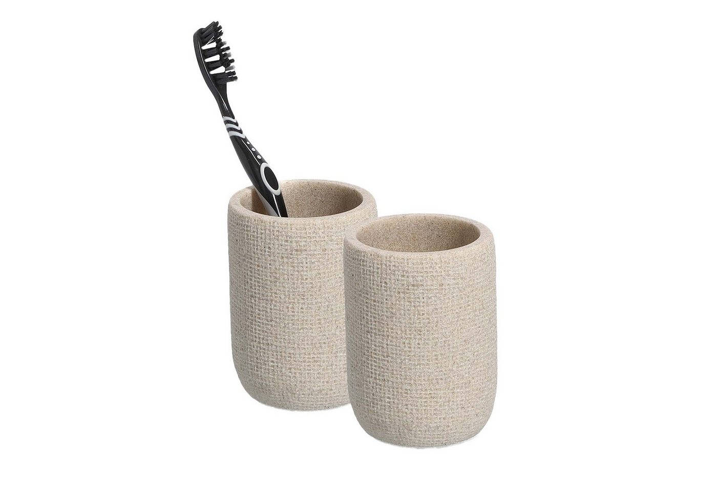 Zeller Present Badaccessoire-Set 3-teiliges Badaccessoire-Set Natural - Beige, Set, 3 tlg., 3-tlg. – Bild 2 von 5