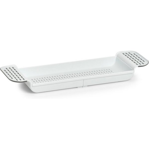 Zeller Present Badewanne nablage, Kunststoff, weiß, 55-78,4 x 17,3 x 6,5 cm