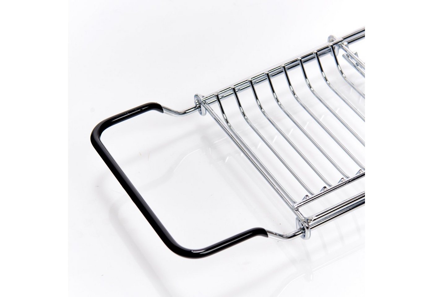 Zeller Present Badewanne nablage, ausziehbar, Metall verchromt, silber, 65,5-76,5 x 15,5 x 4 cm – Bild 3 von 3