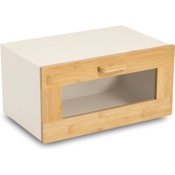 Zeller Present Brotkasten m. Klappe, Bambus, Metall, (1-tlg), pflegeleicht, Sichtfenster