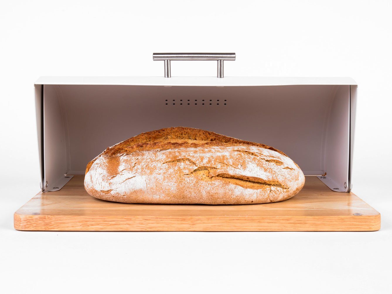 Zeller Present Brotkasten ZELLER, Bkasten, Metall und Gummibaum, Metall, (einzeln, 0-tlg., einzeln) – Bild 4 von 5