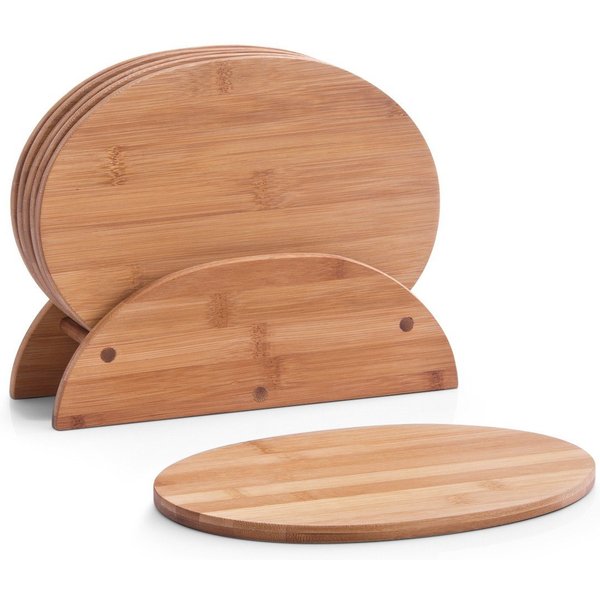 Zeller Present Frühstücksbrett Bamboo, Bambus, (Set, 7-St), oval
