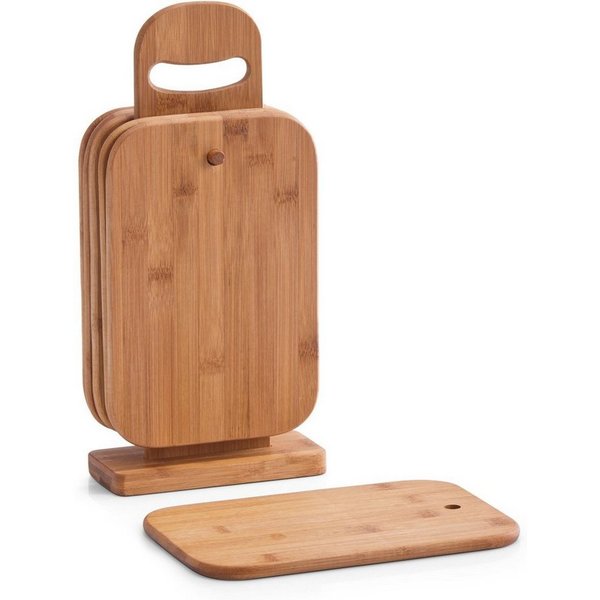 Zeller Present Frühstücksbrett Bamboo, Bambus, (Set, 7-St), Einhängbare Holzbrettchen