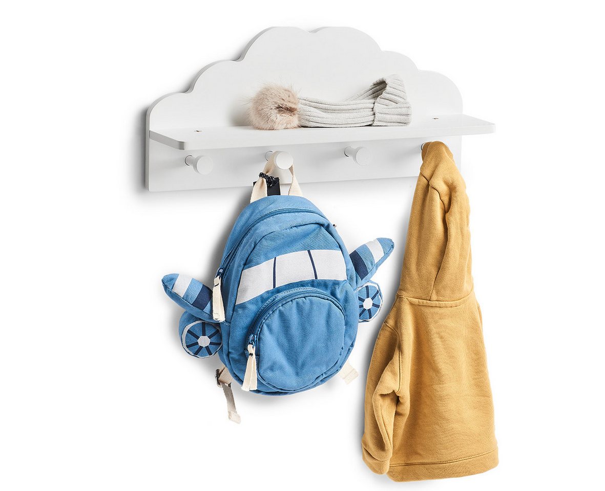 Zeller Present Garderobenleiste Wolke, praktische Wandgarderobe für Kinderjacken im Wolkendesign – Bild 2 von 4