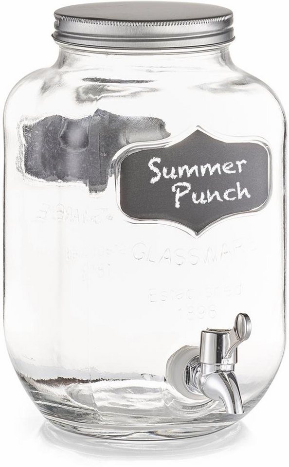 Zeller Present Getränkespender ., Glas, zum Beschriften, 3,8 Liter – Bild 2 von 3