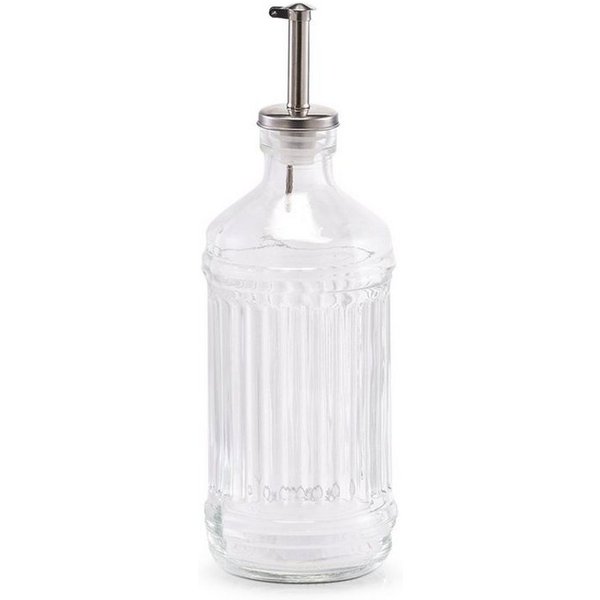 Zeller Present Glas Essig-/Ölflasche, Glas/Edelstahl/Silikon, 500 ml, transparent, Ø7,8 x 23 cm
