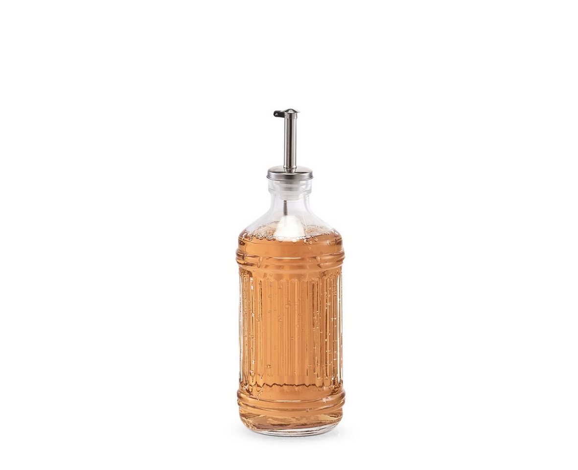 Zeller Present Glas Essig-/Ölflasche, Glas/Edelstahl/Silikon, 500 ml, transparent, Ø7,8 x 23 cm – Bild 2 von 4