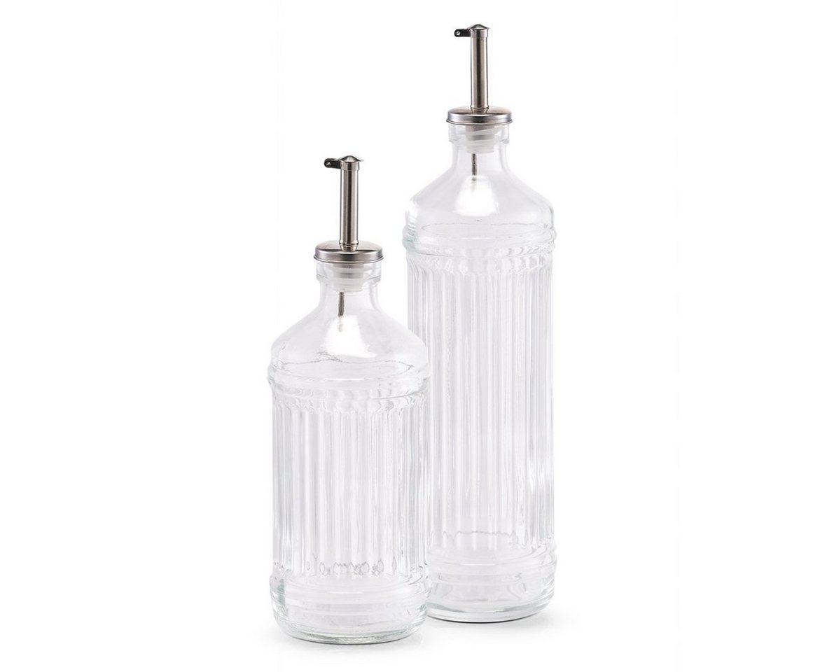 Zeller Present Glas Essig-/Ölflasche, Glas/Edelstahl/Silikon, 500 ml, transparent, Ø7,8 x 23 cm – Bild 4 von 4