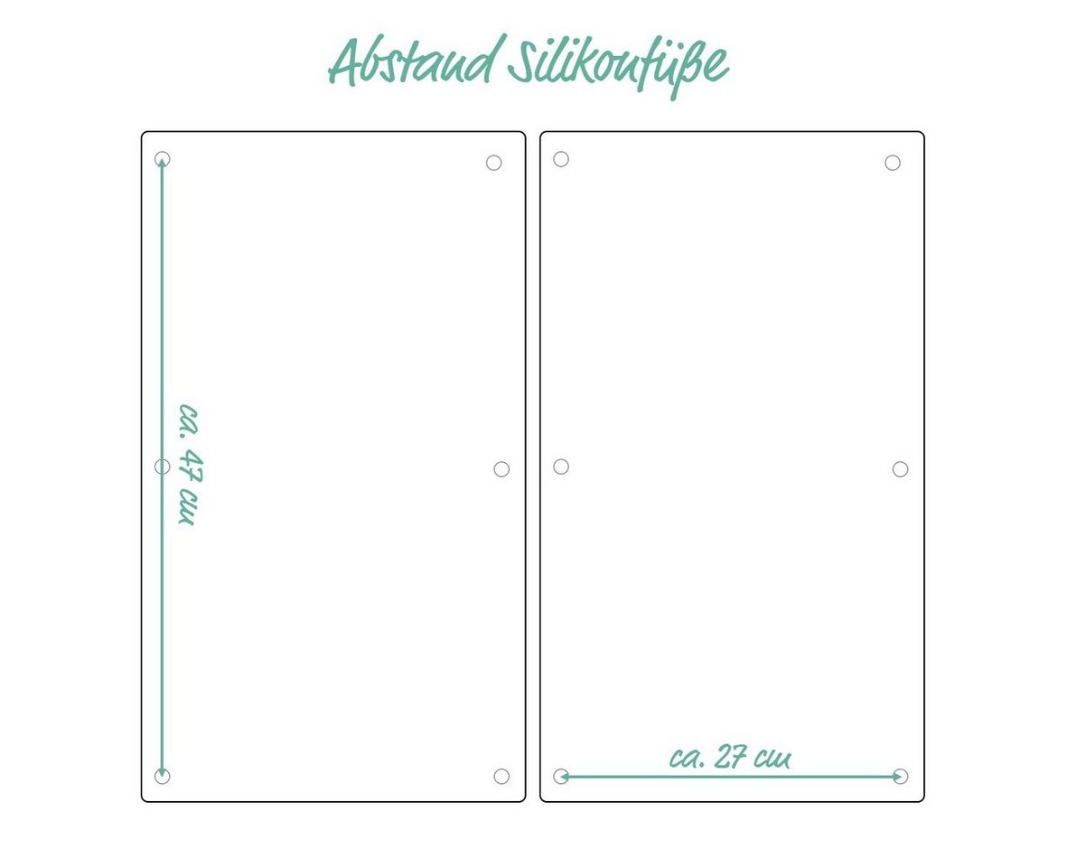 Zeller Present Glas Herdabdeck-/Schneideplatten-Set "Marmor, ESG-Sicherheitsglas, 2-tlg., weiß, 30 x 52 cm – Bild 3 von 3