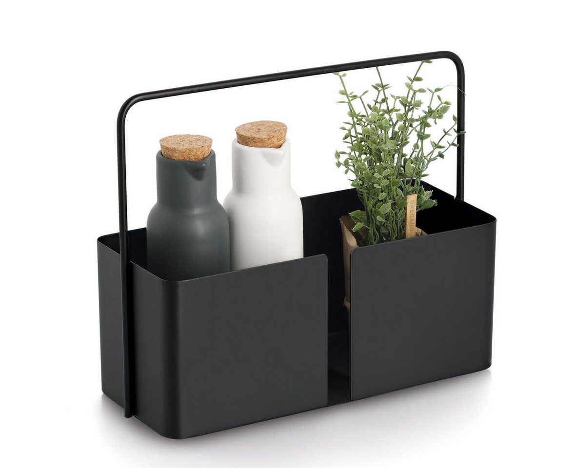 Zeller Present Menage Tragekorb, (1-tlg), Metall, schwarz - ca. 30x12x24,5 cm – Bild 2 von 4