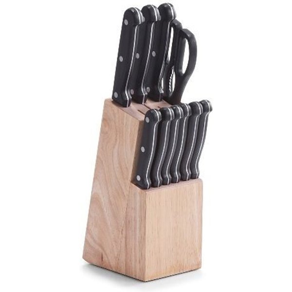 Zeller Present Messerblock (13tlg), aus edlem Gummibaumholz