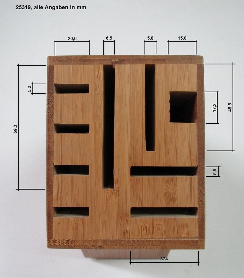 Zeller Present Messerblock Bamboo (1tlg), geeignet für 8 Messer und eine Schere – Bild 2 von 2