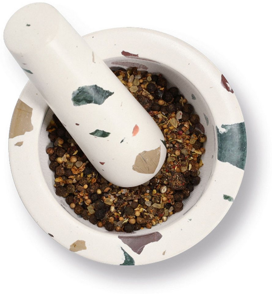 Zeller Present Mörser & Stößel-Set, "Terrazzo", Natur-Granit, 1,7 kg, 240 ml – Bild 2 von 3