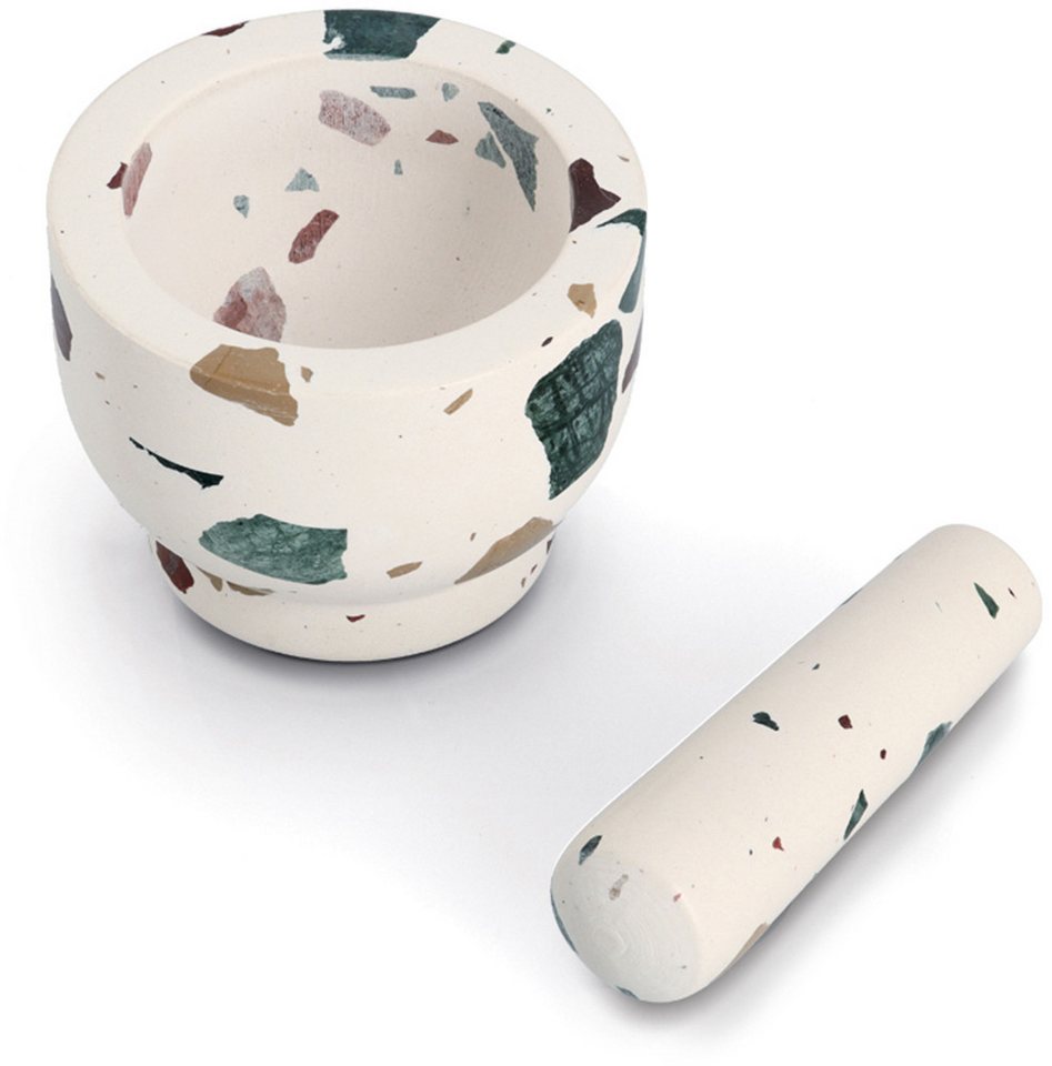 Zeller Present Mörser & Stößel-Set, "Terrazzo", Natur-Granit, 1,7 kg, 240 ml – Bild 3 von 3