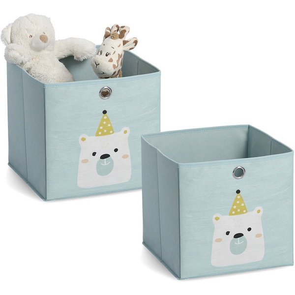Zeller Present Organizer Icebear (Set, 2 St), Aufbewahrungsbox, platzsparend klappbar, Vlies