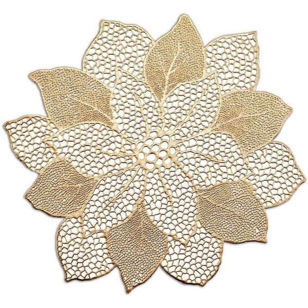Zeller Present Platzset Flower, (1-St), Kunststoff, gold, 49 x 47 cm (1 Stück)