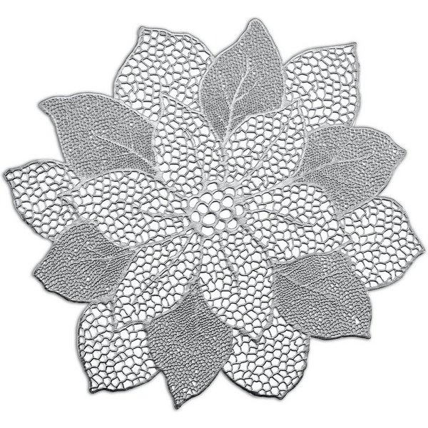 Zeller Present Platzset Flower, (1-St), Kunststoff, silber, 49 x 47 cm (1 Stück)