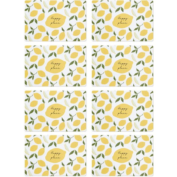 Zeller Present Platzset "Lemons", 8er Set, Kunststoff