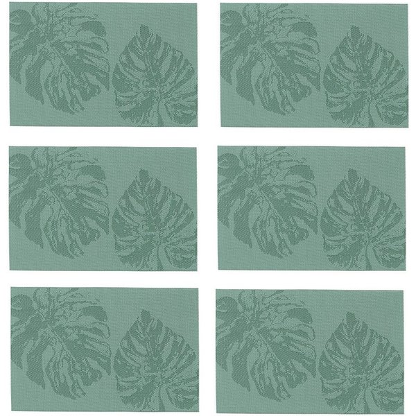 Zeller Present Platzset, (Set), modernes Monstera Blätter Design, 6-teilig, Kunststoff, 30x45 cm