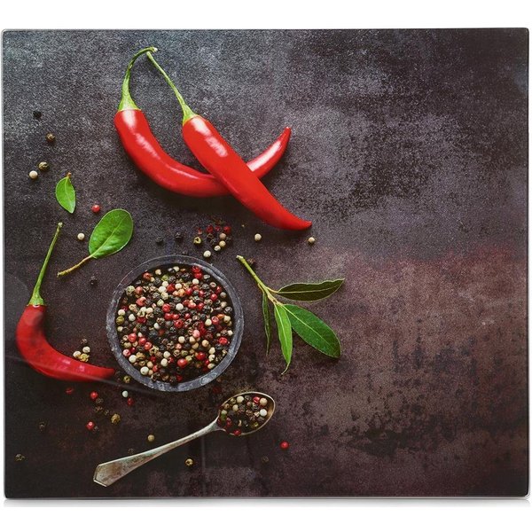 Zeller Present Schneide- und Abdeckplatte Chilli, Silikonfüßen