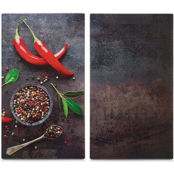 Zeller Present Schneide- und Abdeckplatte Chilli, Silikonfüßen