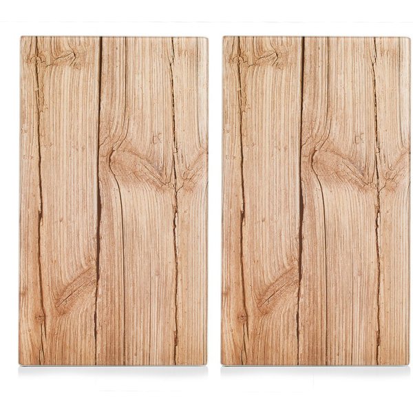 Zeller Present Schneide- und Abdeckplatte Wood, (Set, 2 tlg), Elastikfüßen
