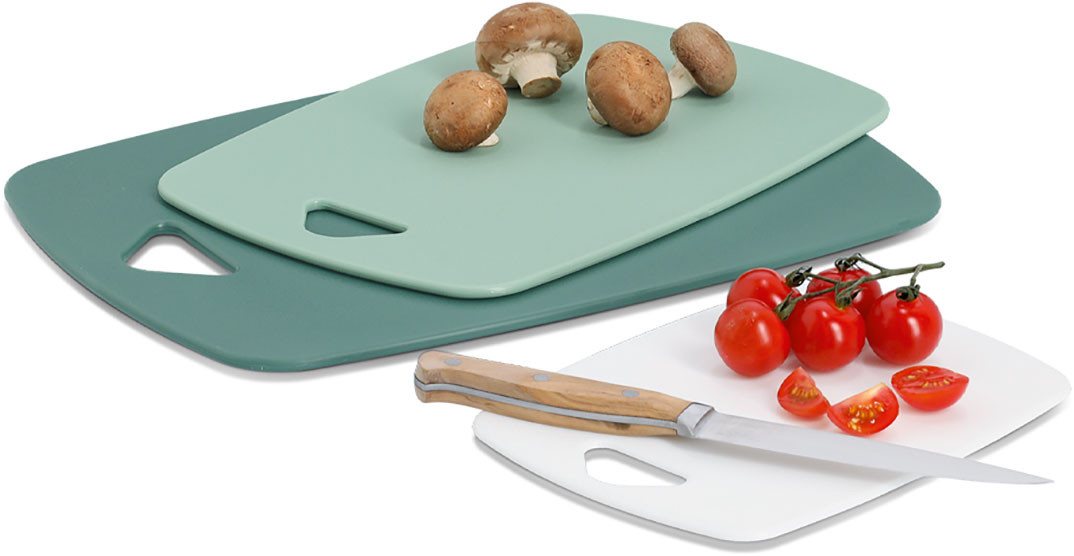 Zeller Present Schneidebrett Set aus Kunststoff, 3-tlg., Kunststoff, (Set, 3-St), hygienisch, kratzfest, flexibel – Bild 2 von 5