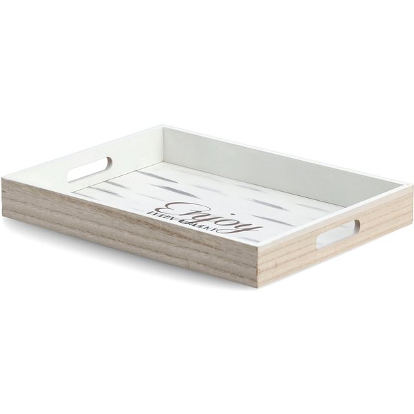 Zeller Present Tablett Enjoy, (1-tlg), Hochwertiges Poloniaholz