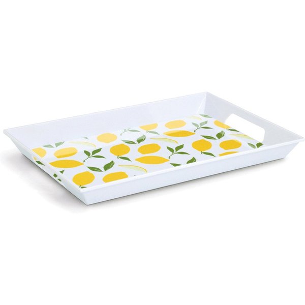 Zeller Present Tablett Melamintablett "Lemons", Melamin, sommerliches Motiv, Tragegriffe, 34,8x50 cm