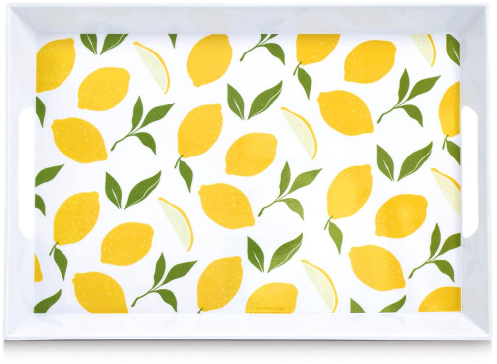 Zeller Present Tablett Melamintablett "Lemons", Melamin, sommerliches Motiv, Tragegriffe, 34,8x50 cm – Bild 3 von 3