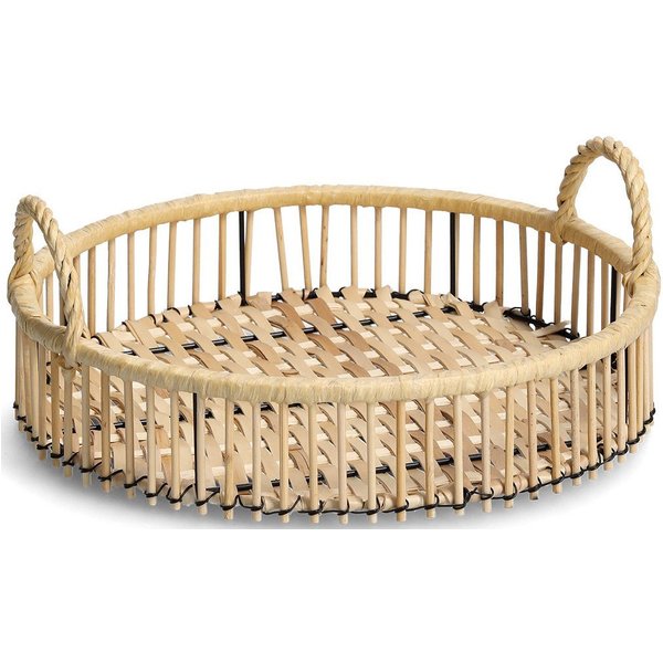 Zeller Present Tablett, Metall, Rattan, (1-tlg), Ø 32 cm