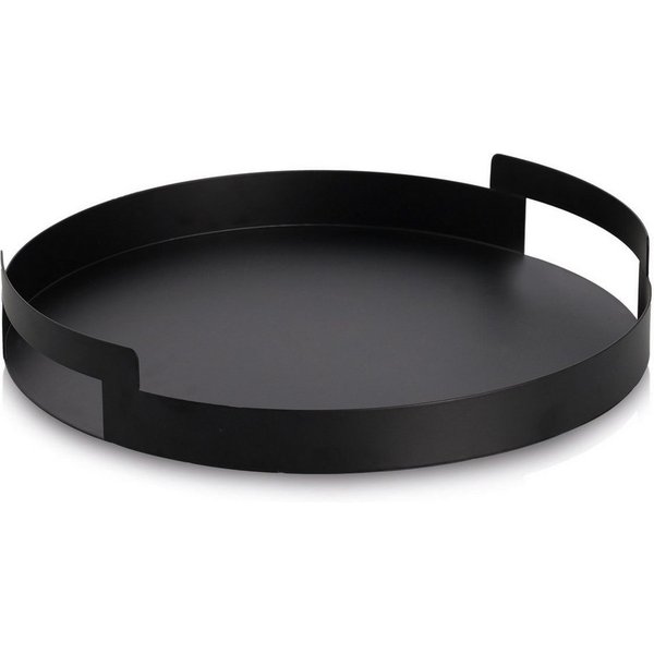 Zeller Present Tablett Serviertablett, Metall, schwarz, Metall, (1-tlg), Ø33x5,5 cm