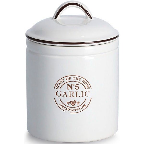 Zeller Present Vorratsdose Garlic, Keramik, (1-tlg), für Knoblauch, 880 ml