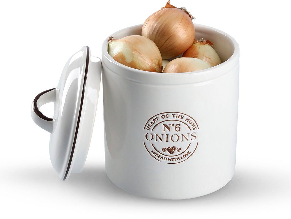 Zeller Present Vorratsdose Onions, Keramik, (1-tlg), für Zwiebeln, 1620 ml – Bild 2 von 5