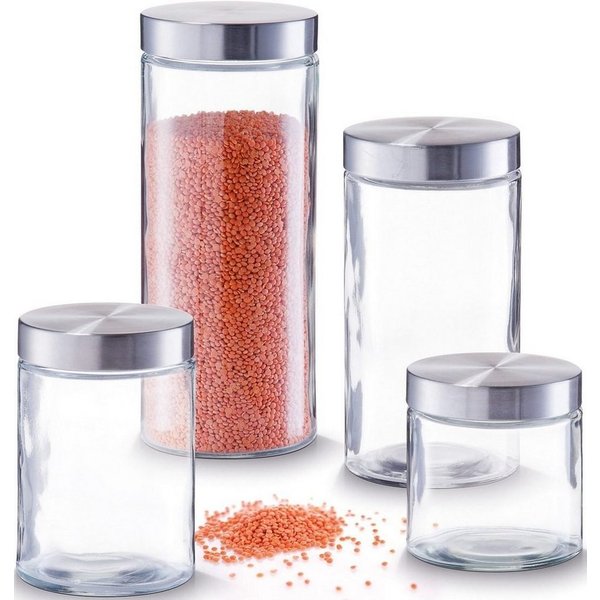 Zeller Present Vorratsglas, Glas, (Set, 4-tlg), zeitloses Design